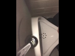 Solo Male POV Watch Me Have A Quick Piss At A Urinal Within A Public Washroom