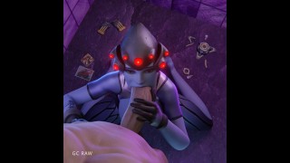 Widowmaker Deepthroating em uma boate. GCRaw. Overwatch 