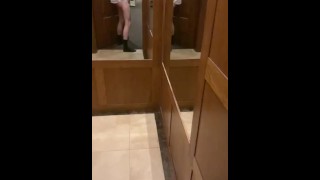 Czech twink trying to get caught jerking off in public toilet 