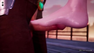 Under The Witch Alpha - Rubbing a cock on a woman's foot