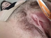 Preview 4 of Fucking my wet pussy with my stepmom's toothbrush and almost got caught