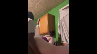 BIG BLACK COCK SLAMS THICK PAWG IN HER KITCHEN