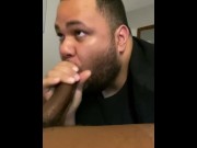 Preview 5 of THEBXMOUTH SUCKS THE CUM OUT OF BLACK DICK IN NORTH CAROLINA HOTEL
