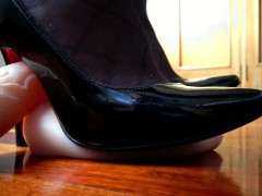 I kick him in the balls until he cums