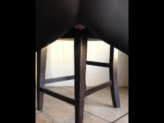 BBW Chair Humping in the Kitchen with Squirting and Pee in Ripped Leggings until Orgasm