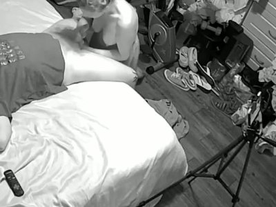 Letting husband&#x27;s friend use my throat overhead view check profile for the closeup video