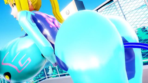 Imbapovi - Samus in Zero Suit - Water Filling Breast Expansion 1