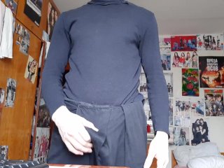 english teen hides his cock under his pants