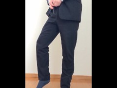 新卒リーマンのスーツオナニー！1週間ぶりのオナニーで大量射精を見せる！【サンプル動画】 - Screenshot 3 of 16 - Solo Male Cumshot