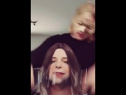 Preview 6 of Mistress Fiona and Her cute sissy slave (phone footage)