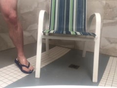 Video Anal Masturbation and Jerk Off Session Laid Back In The Shower Chair