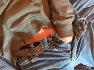 Loud orgasm with my hand in my jeans