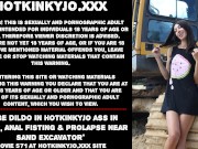 Preview 1 of Huge dildo in Hotkinkyjo ass in public, anal fisting & prolapse near sand excavator