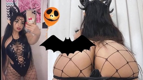 Horror Porn sexy Succubus cosplay big tits came to suck your dick and swallow all your cum