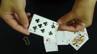 Rubber band vs card magic trick en hoe te doen