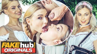 Fakehub Originals Selvaggia Babe Fakehub Nadržené Blond Dívky Z Oktoberfestu Mají Orgasmickou Trojku Po Párty