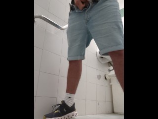 Wank at Public Toilet Lot of Cum