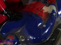 Miss Maskerade in Full Latex Vacbed Bondage Domination Play