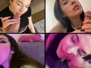 Heiße Cumshot Compilation, Sperma Im Gesicht Und Schlampiger Blowjob