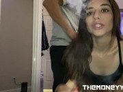Preview 1 of Petite brunette tinder date deep throat’s my cock gave her a nice load 😈😉💦😜