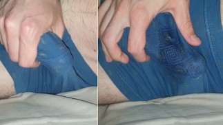 Humping My Underwear And Jerking Off My Bulge, Cum In Underwear After