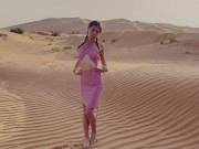 Preview 1 of Risky public masturbation in desert of strikt arabian country