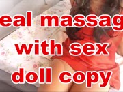 Preview 1 of Incredible massage with living sex doll