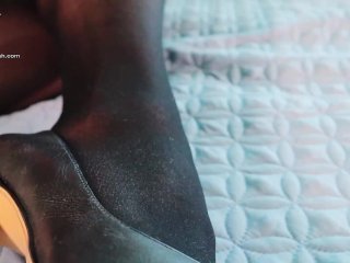 Sexy hotwife_in lingerie and_high heels gets wet thinking of her bull