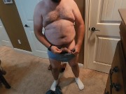 Preview 2 of Dad bod strip and big cum shot