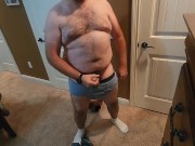 Preview 5 of Dad bod strip and big cum shot