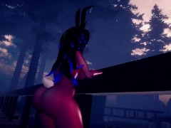 Lady relaxing on a bridge - VRchat