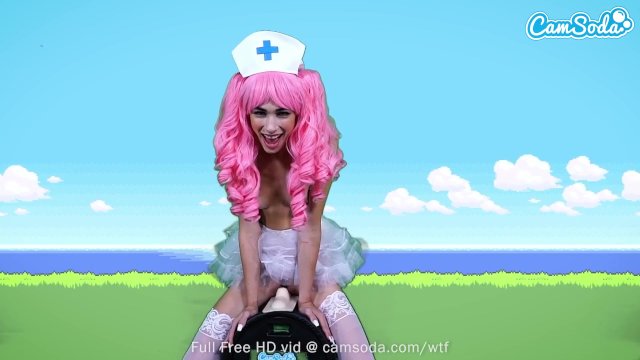 Watch Bondage Video:Camsoda - Delilah Day Cosplay As Nurse Joy from Pokémon Rides Sex Machine