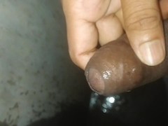 Male pees and try to orgasm