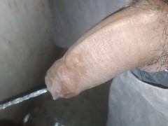 Male pees and try to orgasm