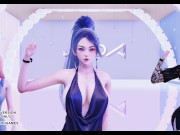 Preview 2 of [MMD] Stellar - Vibrato Ahri Seraphine Kaisa KDA League of Legends Hot Kpop Dance Erotic 4K 60FPS