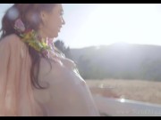 Preview 3 of Bathing in Solitude - Cum watch Riley Reid pleasure herself in nature.