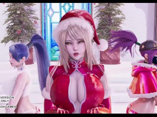 big ass, ahri, christmas, kda akali cosplay