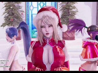 [MMD] all I want for Christmas is you Ahri Akali Kaisa Sexy Dance League of Legends KDA