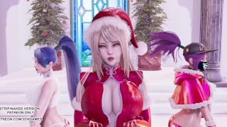 [MMD] Todo lo que quiero para Navidad eres Ahri Akali Kaisa Sexy Dance League of Legends KDA