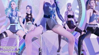 [MMD] Aespa - Black Mamba KDA Ahri Akali Seraphine Kaisa Sexy Kpop Dance Evelynn League Of Legends