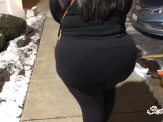 60fps, huge ass, latina big ass, parking lot