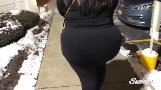 Candid Latina ass in parking lot