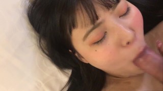 Japanese shaved girl sucks stinky big cock and gets creampied