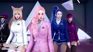 [MMD] STAYC - RAN2U Ahri Akali Kaisa Evelynn Seraphine Hot Kpop Dance KDA League of Legends