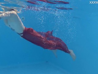 Finlands best Mimi Cica underwater nudeswimming