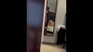 Stunning girl fucks her man in the hotel room