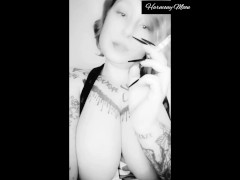 Smoking and playing with my selfie camera
