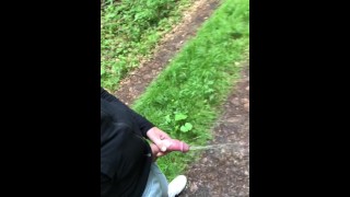 Pissing and wanking in the forest