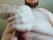 Preview 1 of red bear cumming close up