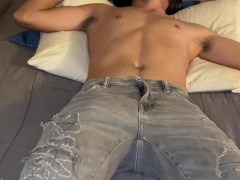 Cumming in my jeans (Lots of cum)